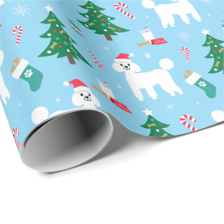 Cadeau Papier d'enveloppement de Noël de caniche