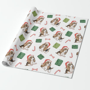 Cadeau Papier d'enveloppement de Noël de chien de chien d