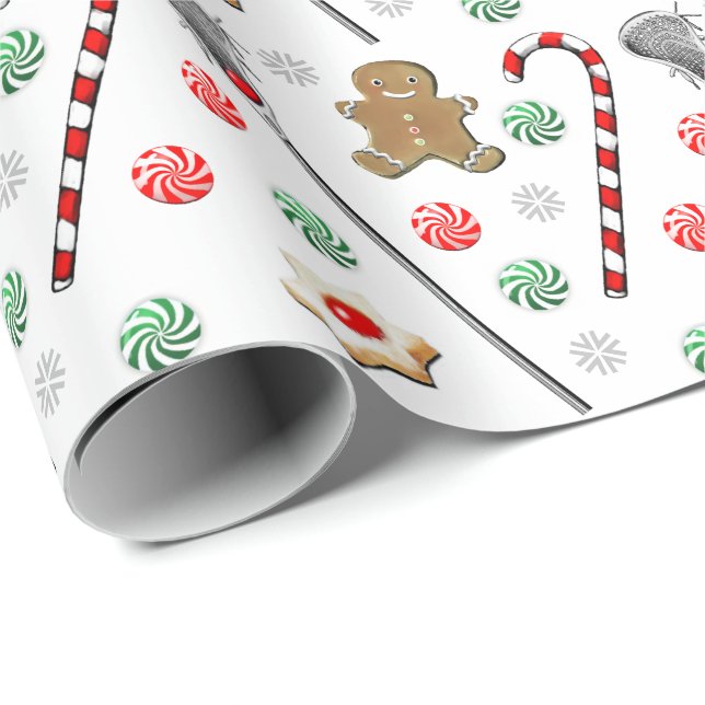 Cadeau Papier d'enveloppement de Noël de crosse (Coin rond)