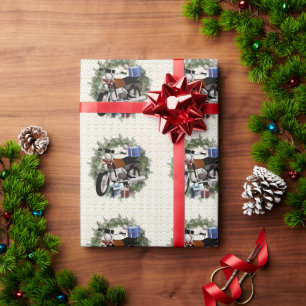 Cadeau Papier d'enveloppement de Noël de la couronne de m