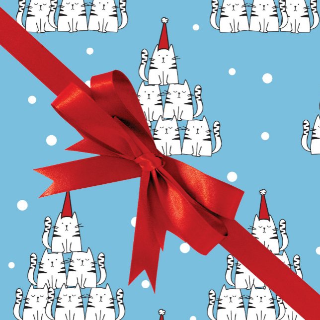 Cadeau Papier d'enveloppement de Noël de l'arbre de chat (Créateur téléchargé)