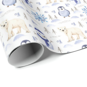 Cadeau Papier d'enveloppement de Noël de l'Ours polaire