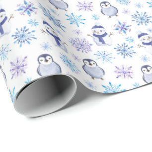 Cadeau Papier d'enveloppement de Noël de Pingouin