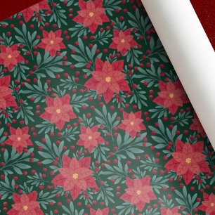 Cadeau Papier d'enveloppement de Noël de Poinsettia