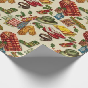 Cadeau Papier d'enveloppement de Noël des années 1950