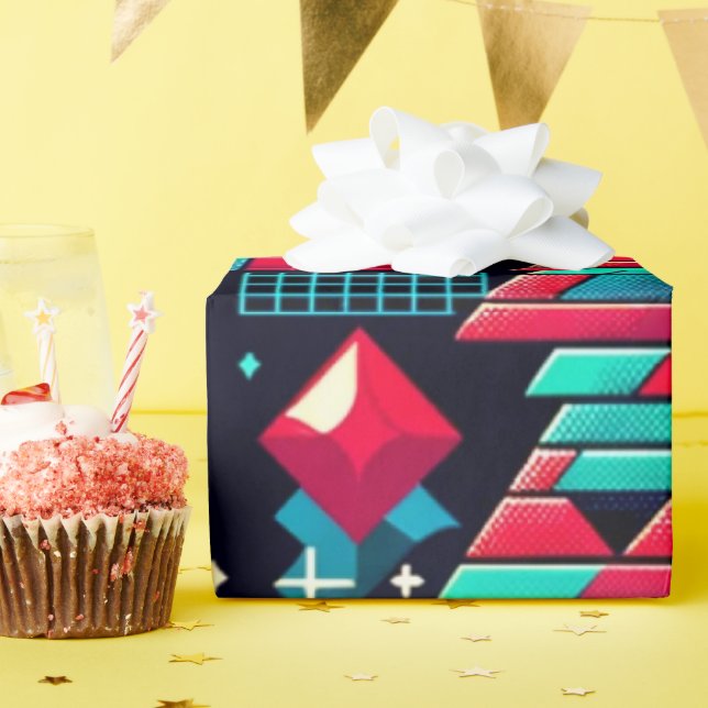 Cadeau Papier d'enveloppement de Noël des années 80 (Fête d'anniversaire)