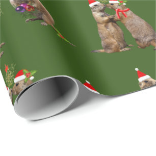 Cadeau Papier d'enveloppement de Noël des Prairies (vert