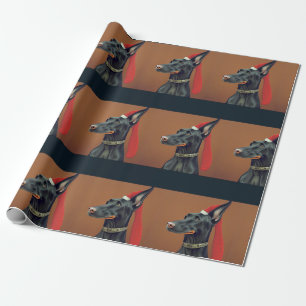 Cadeau Papier d'enveloppement de Noël Doberman Pinscher