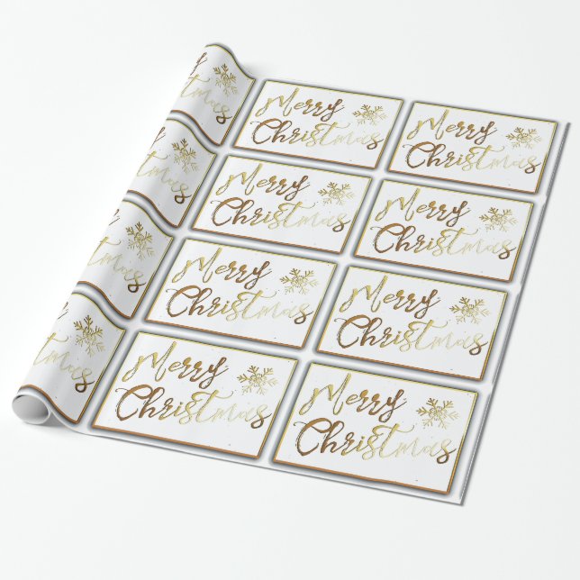 Cadeau Papier d'enveloppement de Noël doré (Déroulé)