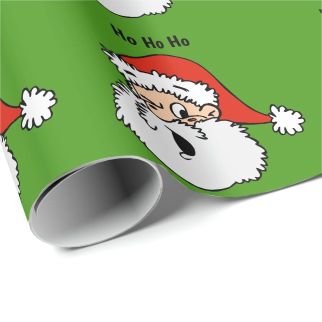 Cadeau Papier d'enveloppement de Noël du Père Noël (Coin rond)