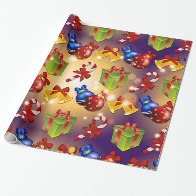Cadeau Papier d'enveloppement de Noël élégant (Déroulé)