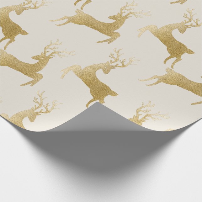 Cadeau Papier d'enveloppement de Noël Elegant Gold Deer (Coin)