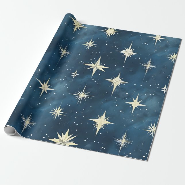 Cadeau Papier d'enveloppement de Noël étoilé (Déroulé)