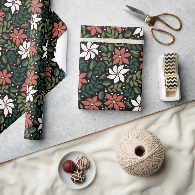 Cadeau Papier d'enveloppement de Noël Fleur sauvage de fl (Artisanat)