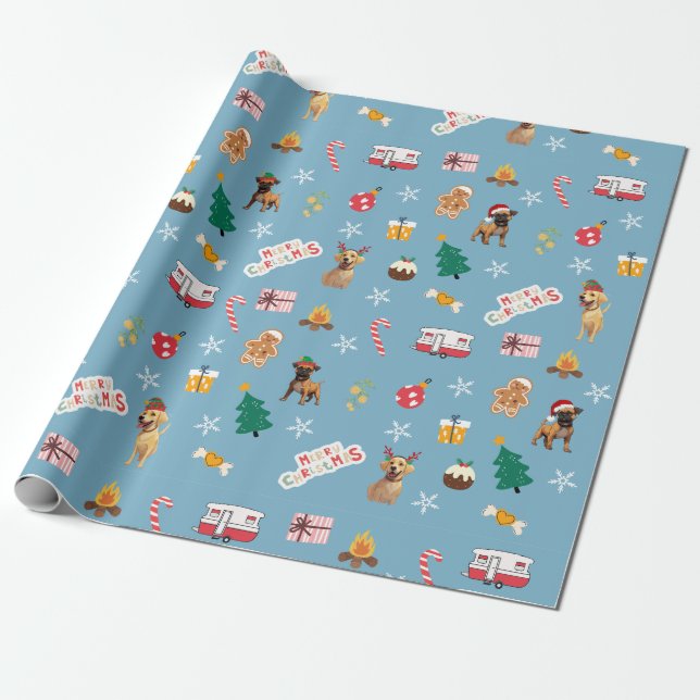 Cadeau Papier d'enveloppement de Noël Frank & Baxter - Bl (Déroulé)