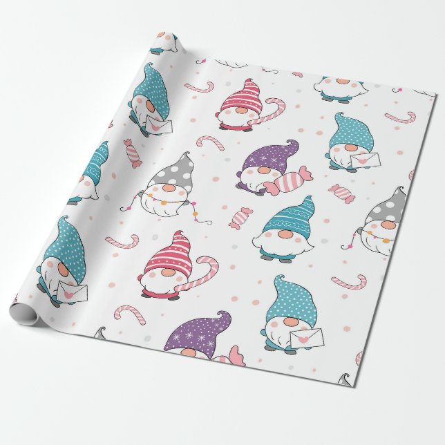 Cadeau Papier d'enveloppement de Noël Gnome mignon (Déroulé)