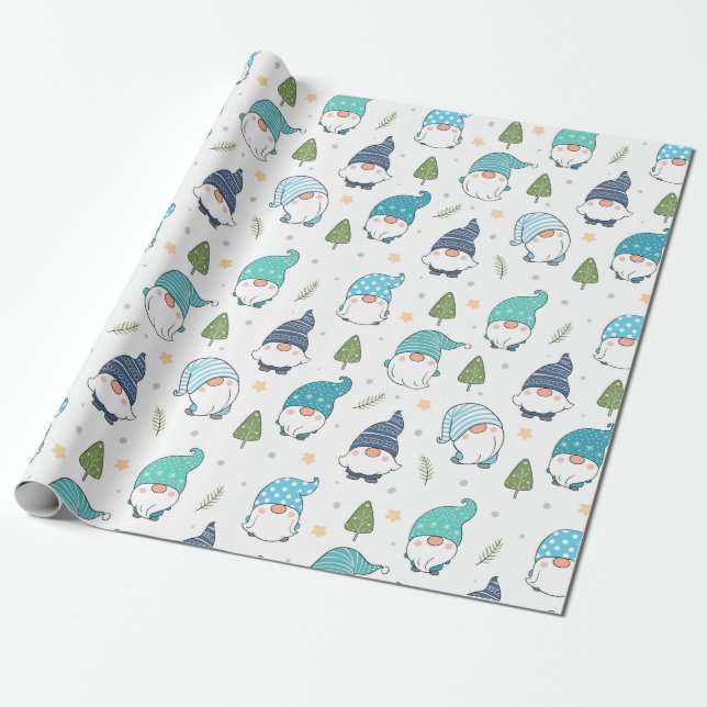 Cadeau Papier d'enveloppement de Noël Gnomes (Déroulé)