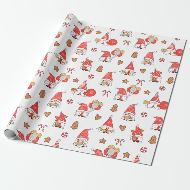 Cadeau Papier d'enveloppement de Noël Gnomes (Déroulé)