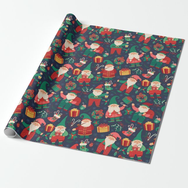 Cadeau Papier d'enveloppement de Noël Gnomes (Déroulé)