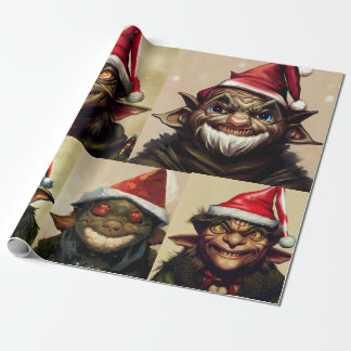 Cadeau Papier d'enveloppement de Noël Goblin