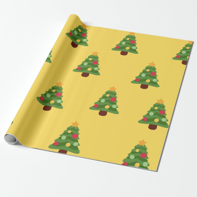 Cadeau Papier d'enveloppement de Noël jaune (Déroulé)