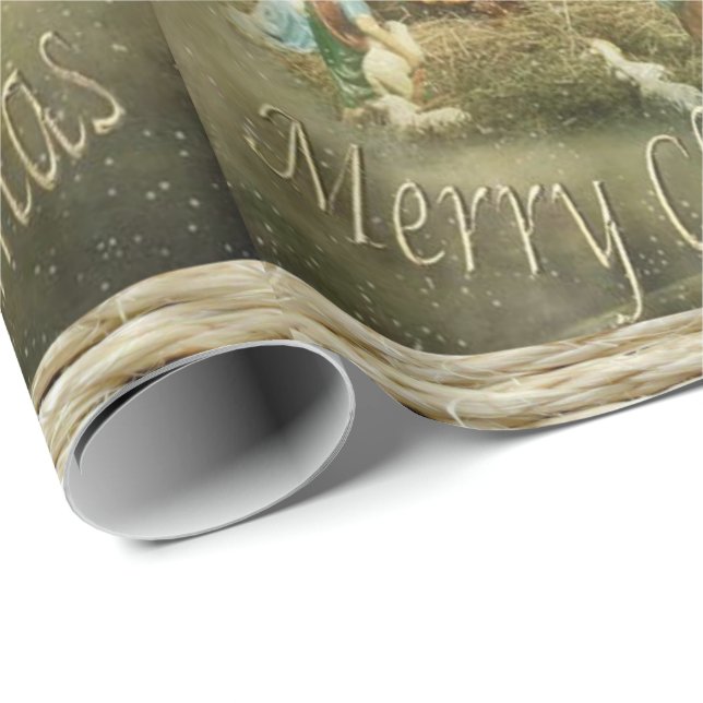 Cadeau Papier d'enveloppement de Noël Jésus (Coin rond)