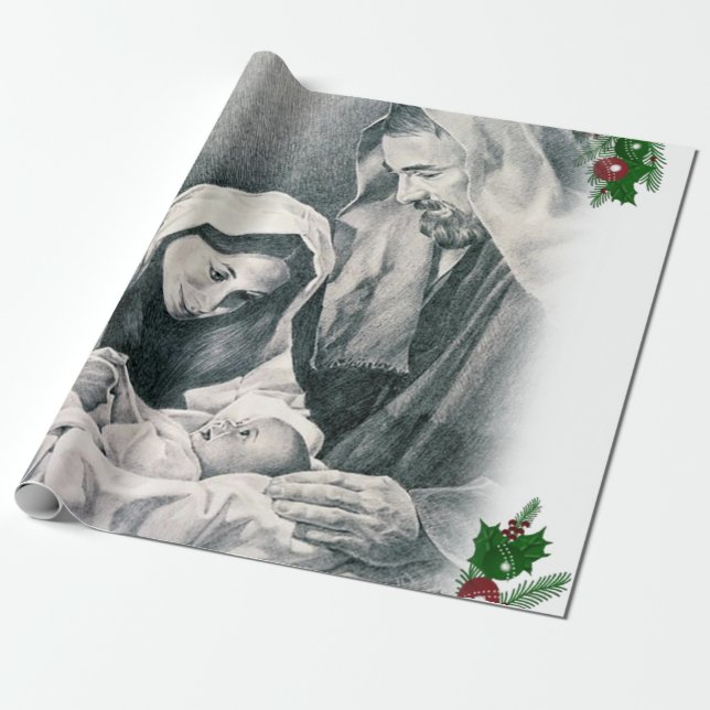 Cadeau Papier d'enveloppement de Noël Jésus (Déroulé)