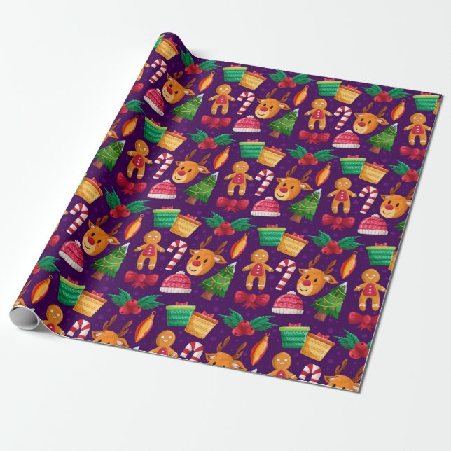 Cadeau Papier d'enveloppement de Noël mignon (Déroulé)