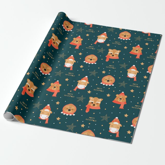 Cadeau Papier d'enveloppement de Noël mignon (Déroulé)