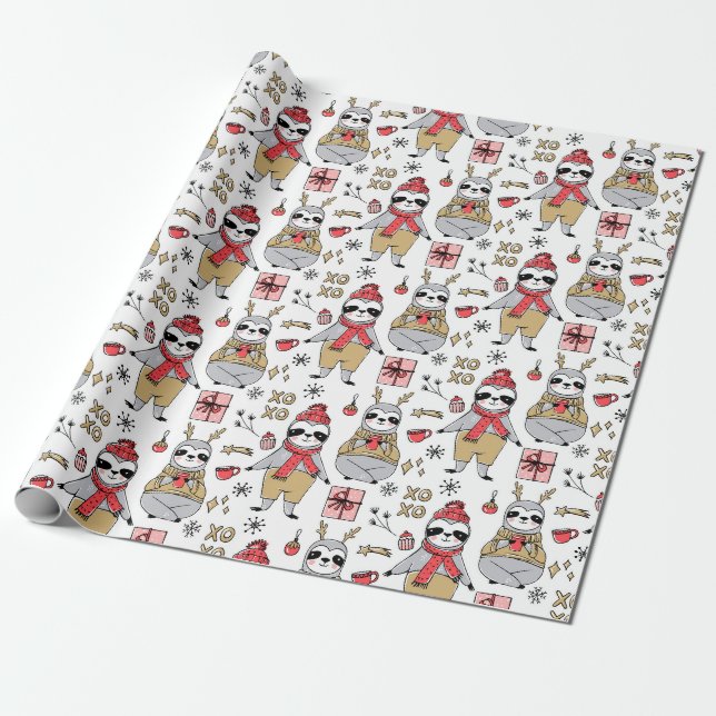 Cadeau Papier d'enveloppement de Noël mignon (Déroulé)