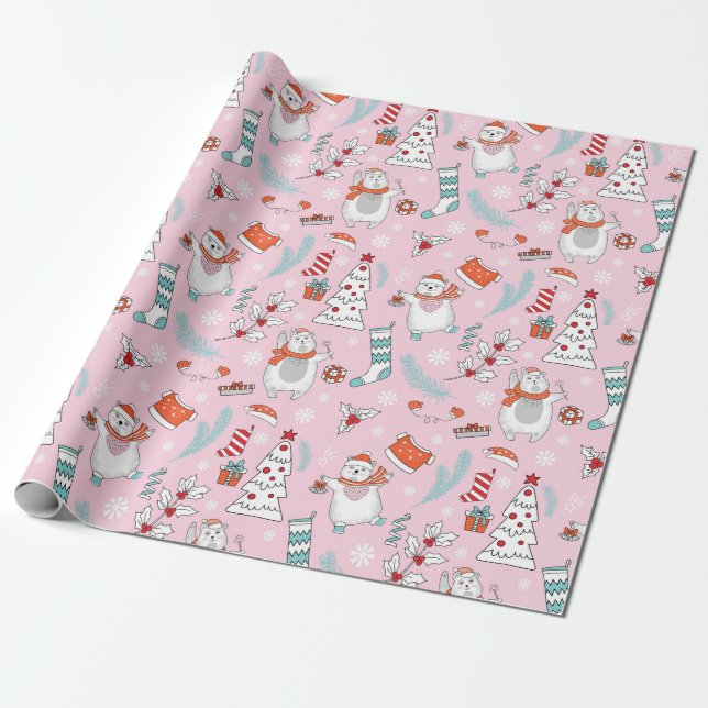 Cadeau Papier d'enveloppement de Noël mignon (Déroulé)