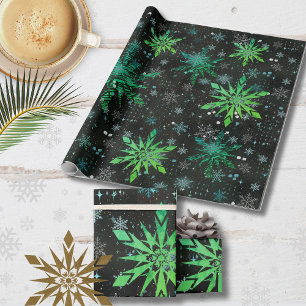 Cadeau Papier d'enveloppement de Noël Ombre Vert Bleu