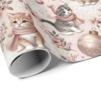 Cadeau Papier d'enveloppement de Noël Pastel Kittens