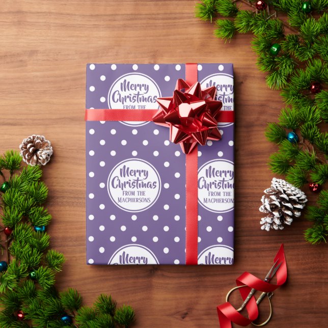 Cadeau Papier d'enveloppement de Noël Pois violet (Cadeau de vacances)