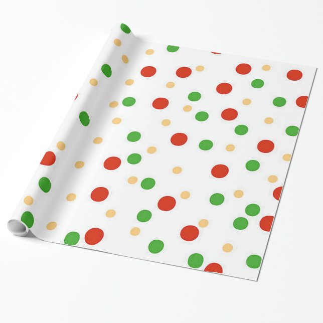 Cadeau Papier d'enveloppement de Noël Polka Dot Fun (Déroulé)
