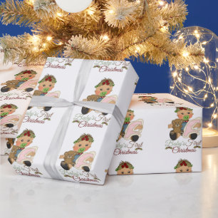 Cadeau Papier d'enveloppement de Noël pour bébés filles