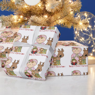 Cadeau Papier d'enveloppement de Noël pour bébés filles