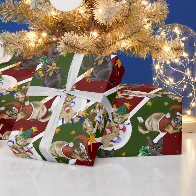 Cadeau Papier d'enveloppement de Noël pour chat Kitty (Vacances)