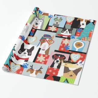 Cadeau Papier d'enveloppement de Noël pour chien moderne