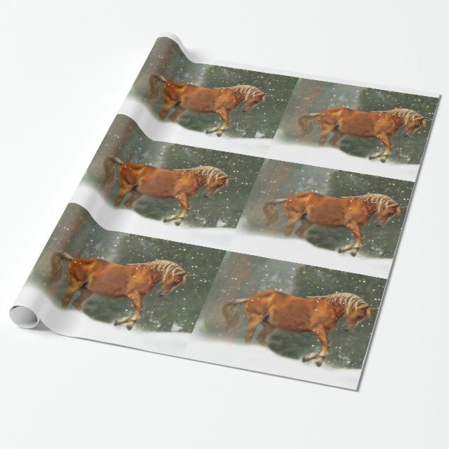 Cadeau Papier d'enveloppement de Noël pour le cheval et l (Déroulé)