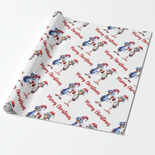 Cadeau Papier d'enveloppement de Noël pour oiseaux danger