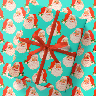 Cadeau Papier d'enveloppement de Noël Retro Santa Claus A