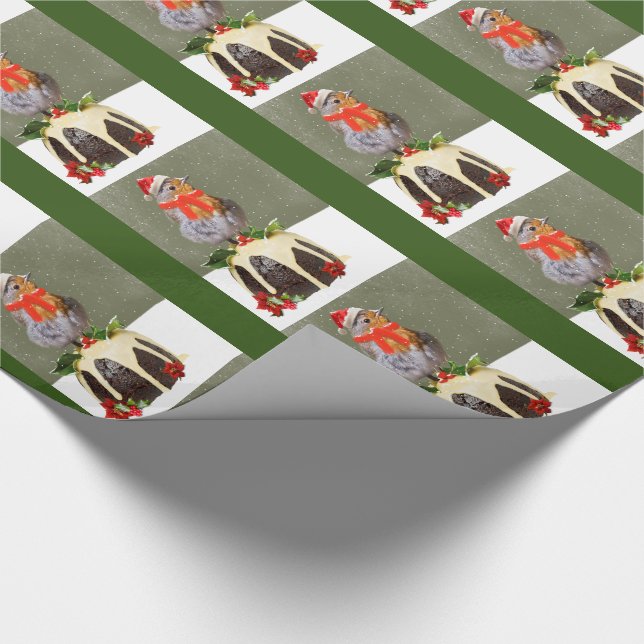 Cadeau Papier d'enveloppement de Noël Robin rouillé (Coin)