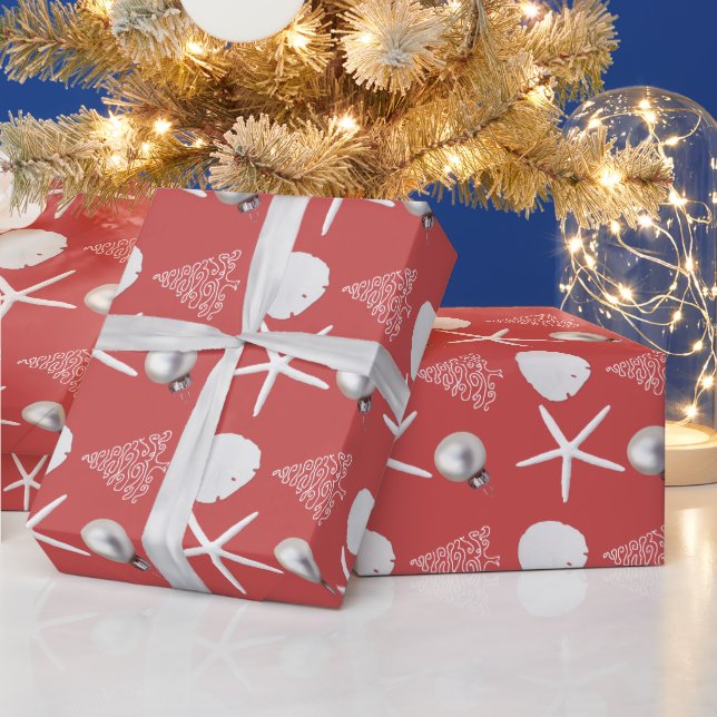 Cadeau Papier d'enveloppement de Noël rose pâle (Vacances)