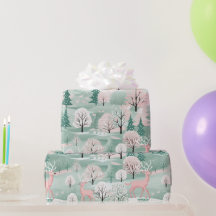 Papier d'enveloppement de Noël rose Reindeer