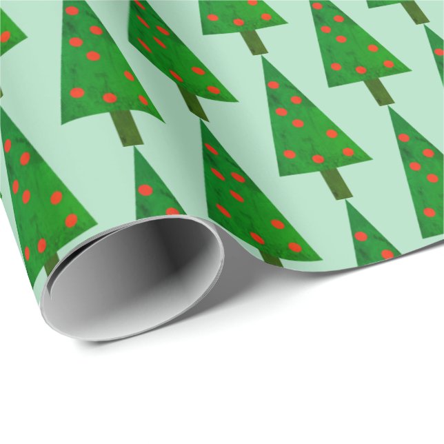 Cadeau Papier d'enveloppement de Noël simple et brillant (Coin rond)