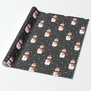 Cadeau Papier d'enveloppement de Noël Snowman