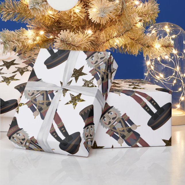 Cadeau Papier d'enveloppement de Noël Stars & Nutcracker (Vacances)