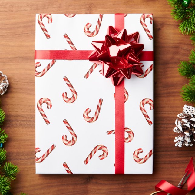 Cadeau Papier d'enveloppement de Noël Sucre de canne blan (Créateur téléchargé)