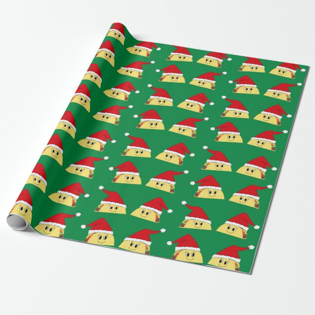 Cadeau Papier d'enveloppement de Noël Taco Père Noël (Déroulé)